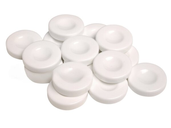 Backgammon Checkers - Opaque - White - with Finger Dish - (1 3/4 in. Dia.) - Roll of 15