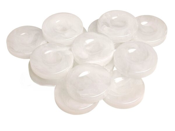 Backgammon Checkers - Marbleized - White - with Finger Dish - (1 3/4 in. Dia.) - Roll of 15