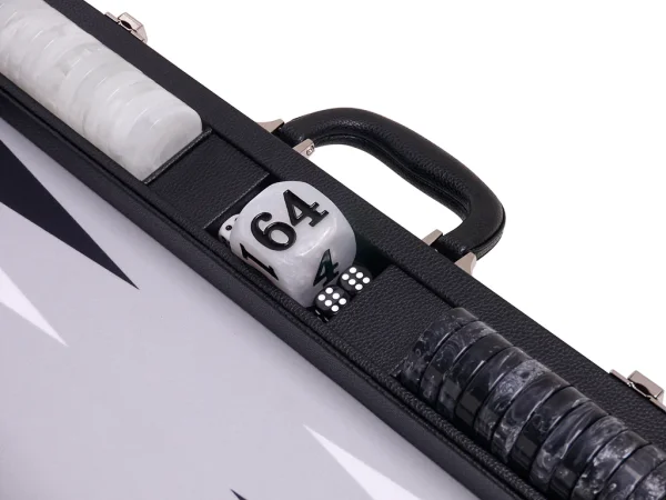 Wycliffe Brothers® 21-inch Tournament Backgammon Set - Black Case with Grey Field - Masters Edition - Image 4
