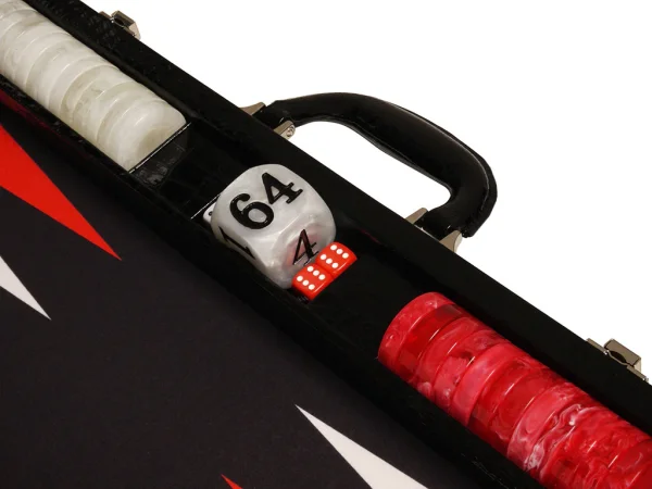 Wycliffe Brothers® 21-inch Tournament Backgammon Set - Black Croco Case with Black Field - Gen III - Image 5