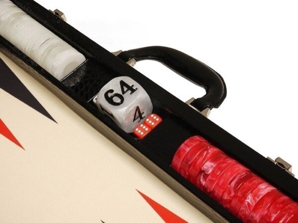Wycliffe Brothers® 21-inch Tournament Backgammon Set - Black Croco Case with Cream Field - Gen III - Image 5