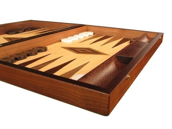 Zebrano Backgammon Set - Large - Oak Field - Image 2