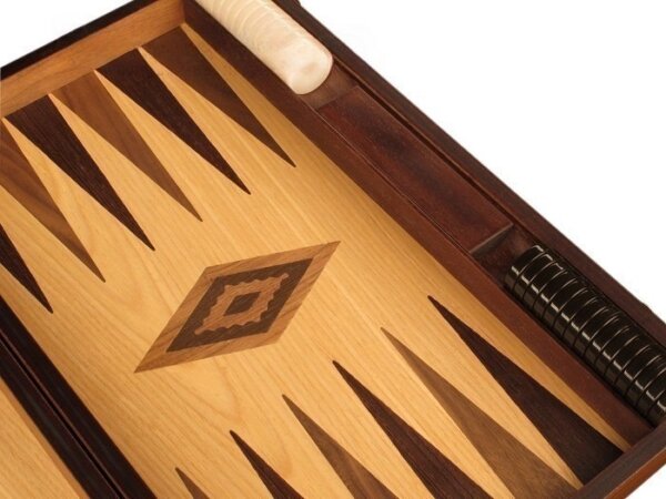 Zebrano Backgammon Set - Large - Oak Field - Image 4
