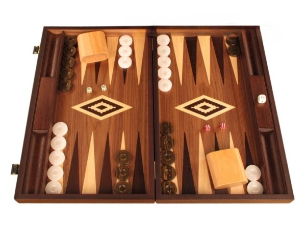 Zebrano Backgammon Set - Large - Walnut Field