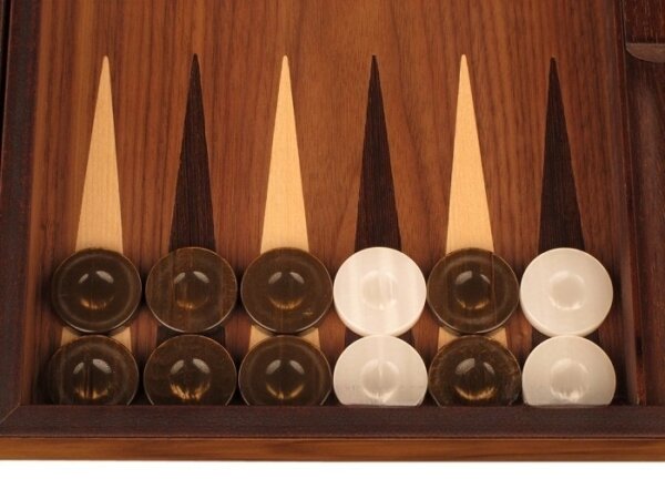 Zebrano Backgammon Set - Large - Walnut Field - Image 3
