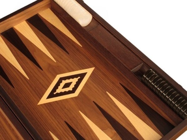Zebrano Backgammon Set - Large - Walnut Field - Image 4