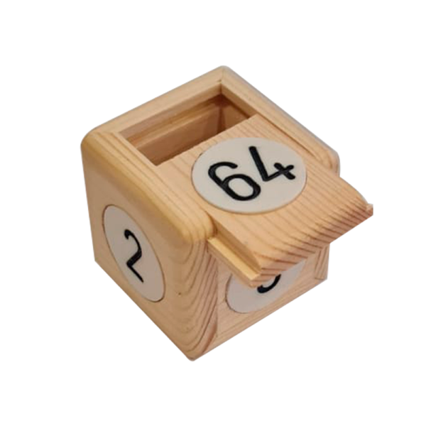 FM Gammon - Large Wood Dice-Holder Cube - Pine
