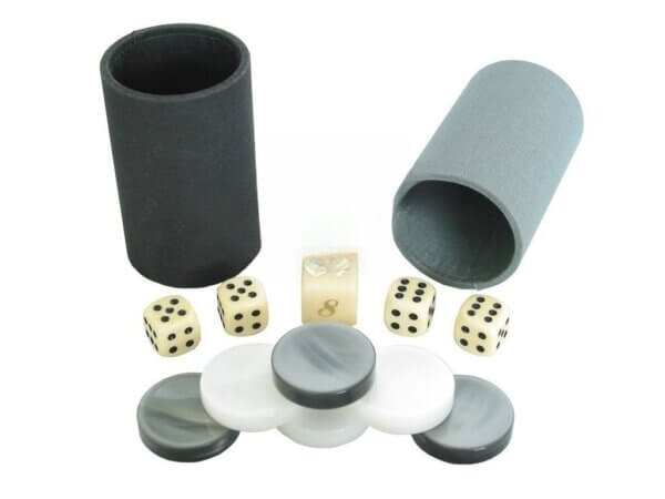 All-In-One Combo - Black High Gloss Mother-Of-Pearl - 1 3/8 in. Checkers