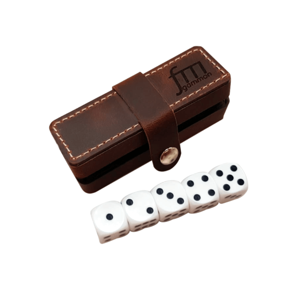FM - Leather Dice Box - Brown - Image 2