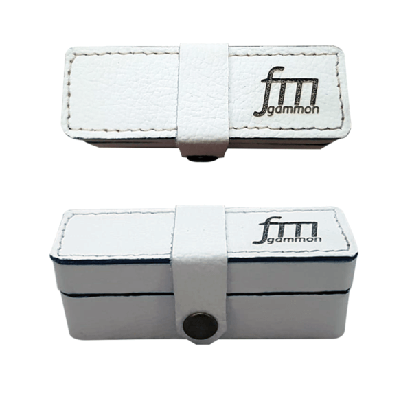 FM - Leather Dice Box - White