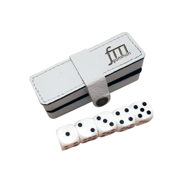 FM - Leather Dice Box - White - Image 2